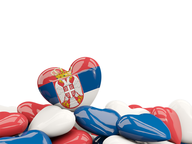 Сердце с флагом. Скачать флаг. Сербия