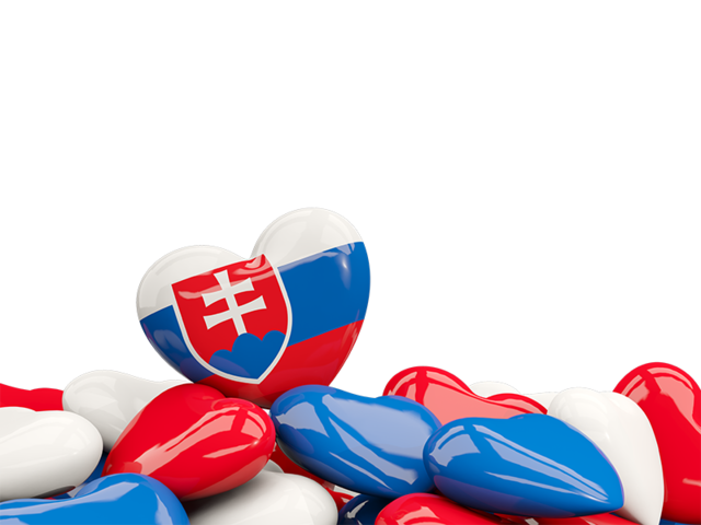 Heart with border. Download flag icon of Slovakia at PNG format