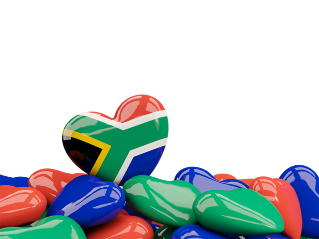 Сердце с флагом. Скачать флаг. ЮАР