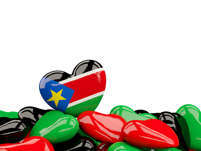 Сердце с флагом. Скачать флаг. Южный Судан