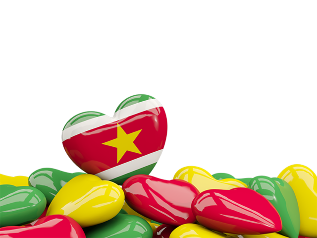 Heart with border. Download flag icon of Suriname at PNG format