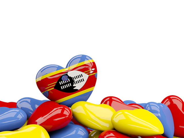 Сердце с флагом. Скачать флаг. Свазиленд