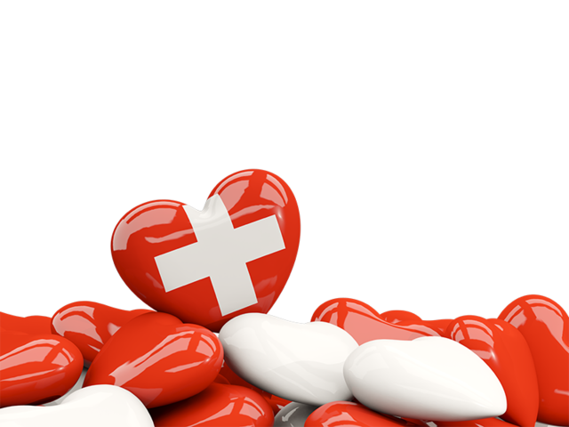Heart with border. Download flag icon of Switzerland at PNG format