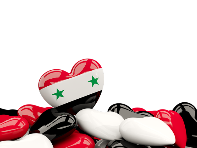 Heart with border. Download flag icon of Syria at PNG format