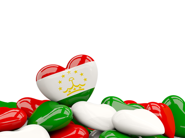 Heart with border. Download flag icon of Tajikistan at PNG format