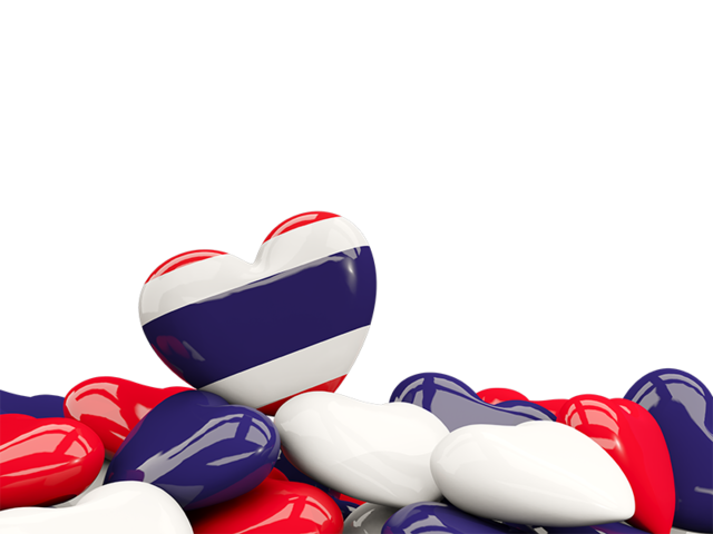 Heart with border. Download flag icon of Thailand at PNG format