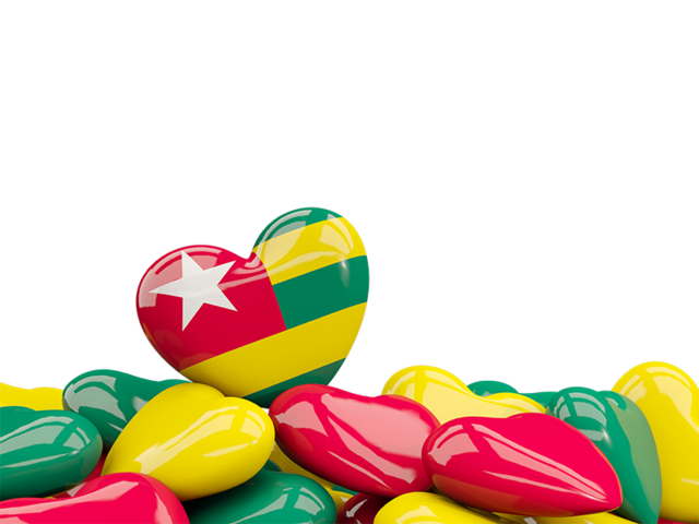 Heart with border. Download flag icon of Togo at PNG format