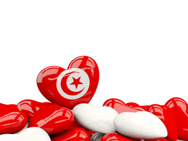 Heart with border. Download flag icon of Tunisia at PNG format