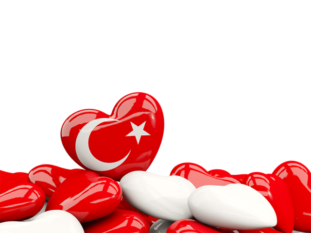 Heart with border. Download flag icon of Turkey at PNG format