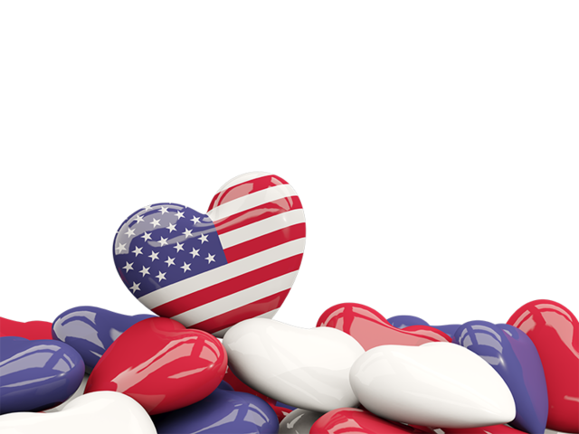 Heart with border. Download flag icon of United States of America at PNG format