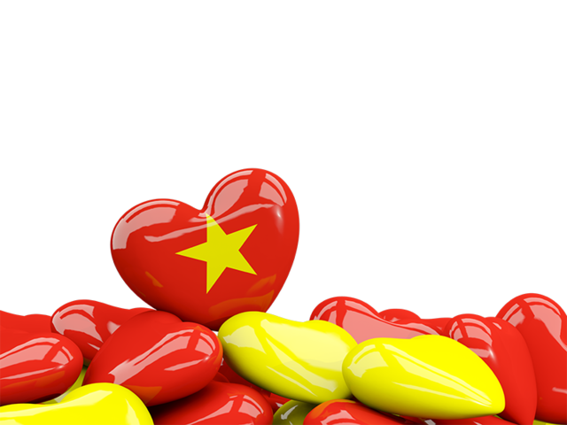 Сердце с флагом. Скачать флаг. Вьетнам