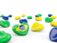 Brazil. Hearts with flag. Download icon.