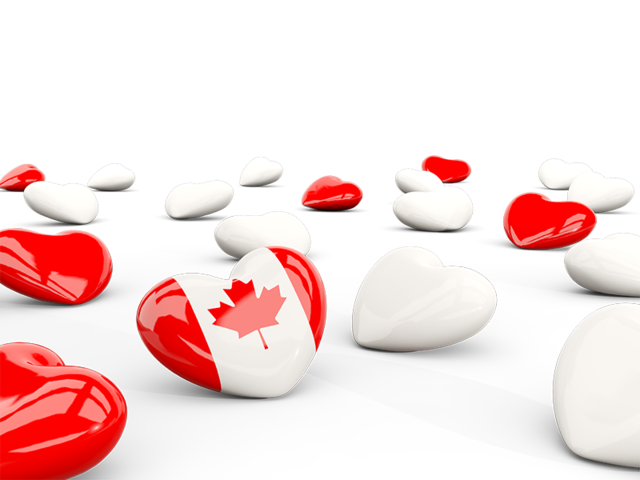 Hearts with flag. Download flag icon of Canada at PNG format