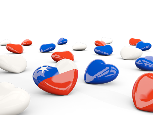 Hearts with flag. Download flag icon of Chile at PNG format
