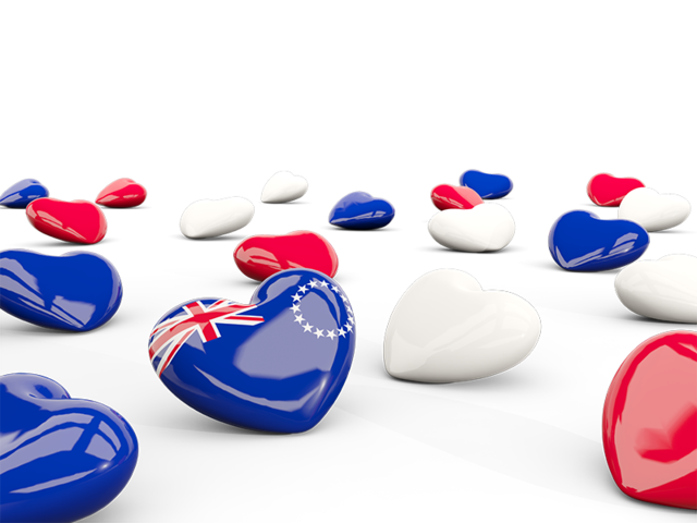 Hearts with flag. Download flag icon of Cook Islands at PNG format