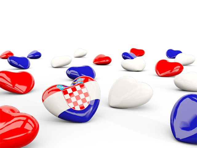 Hearts with flag. Download flag icon of Croatia at PNG format