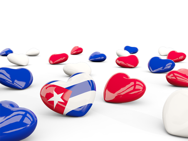 Hearts with flag. Download flag icon of Cuba at PNG format