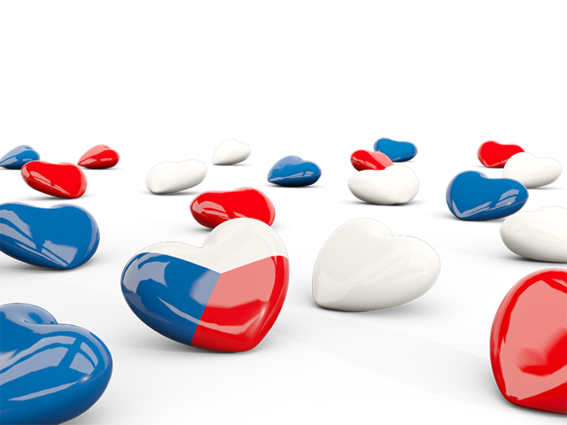 Hearts with flag. Download flag icon of Czech Republic at PNG format