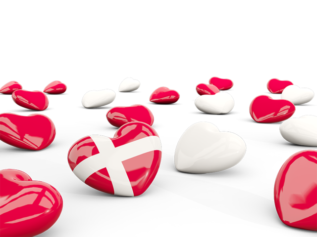 Hearts with flag. Download flag icon of Denmark at PNG format