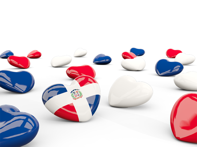 Hearts with flag. Download flag icon of Dominican Republic at PNG format