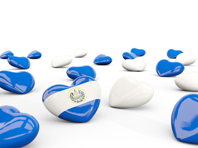 Hearts with flag. Download flag icon of El Salvador at PNG format