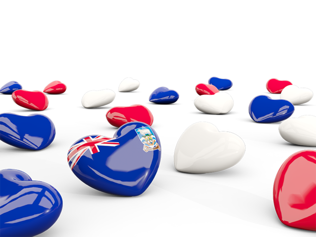 Hearts with flag. Download flag icon of Falkland Islands at PNG format