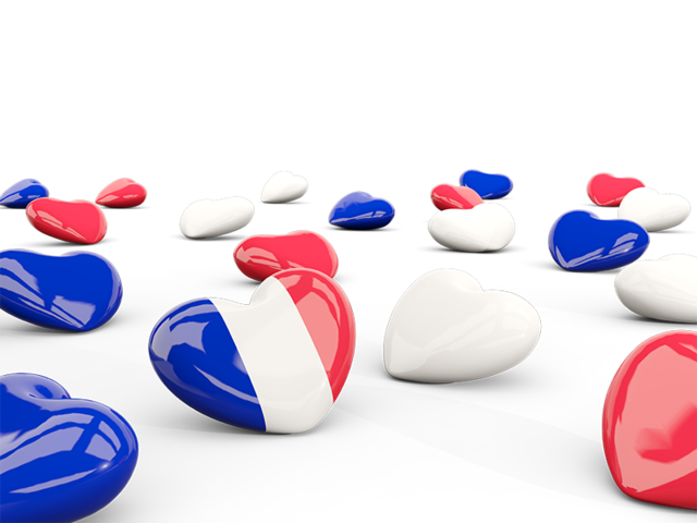 Hearts with flag. Download flag icon of France at PNG format