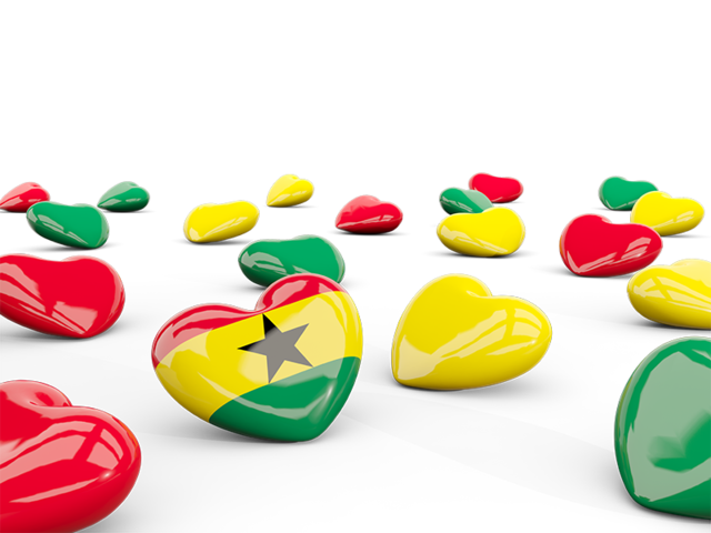 Hearts with flag. Download flag icon of Ghana at PNG format