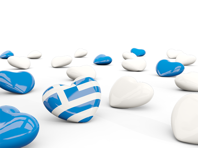 Hearts with flag. Download flag icon of Greece at PNG format