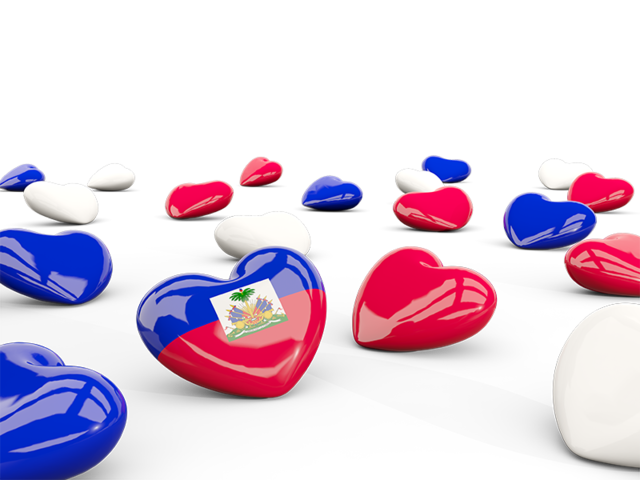 Hearts with flag. Download flag icon of Haiti at PNG format