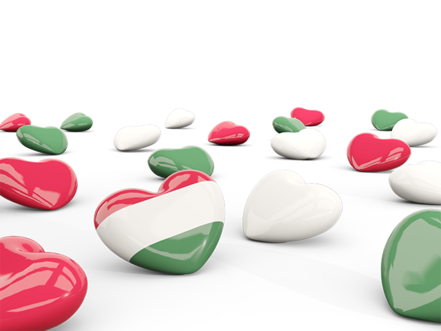 Hearts with flag. Download flag icon of Hungary at PNG format