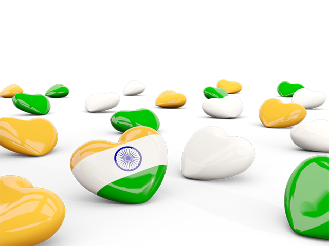 Hearts with flag. Download flag icon of India at PNG format