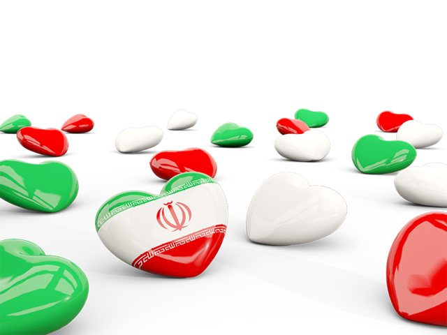 Hearts with flag. Download flag icon of Iran at PNG format