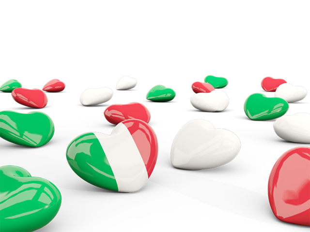 Hearts with flag. Download flag icon of Italy at PNG format
