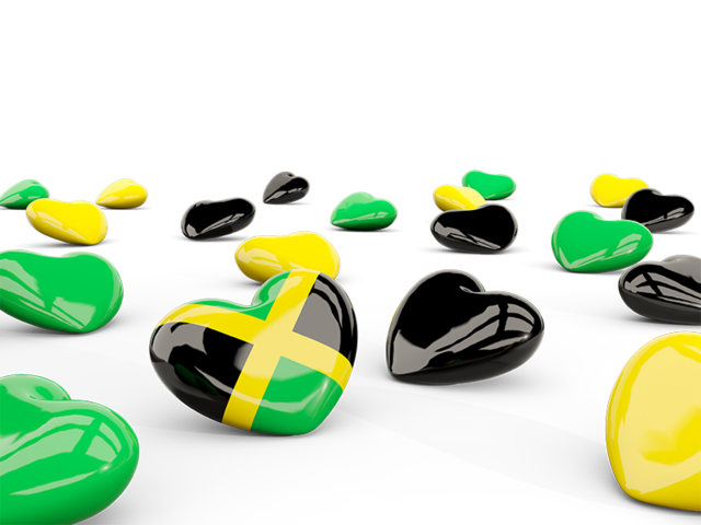 Hearts with flag. Download flag icon of Jamaica at PNG format