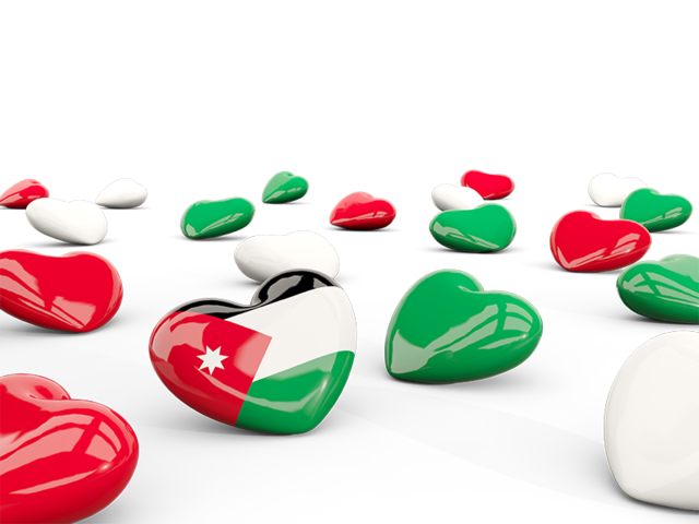 Hearts with flag. Download flag icon of Jordan at PNG format
