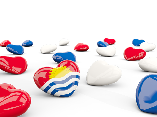 Hearts with flag. Download flag icon of Kiribati at PNG format