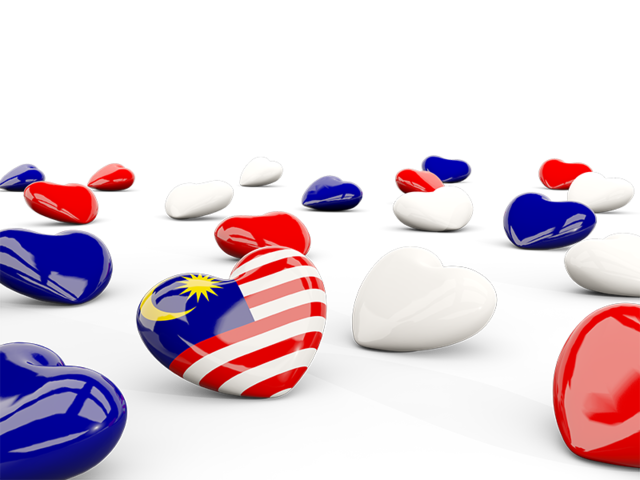 Hearts with flag. Download flag icon of Malaysia at PNG format