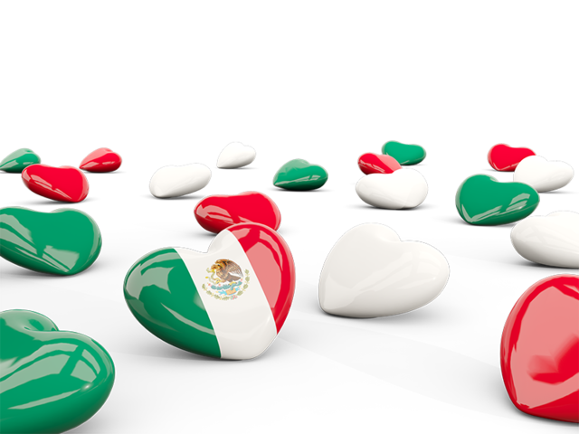 Hearts with flag. Download flag icon of Mexico at PNG format