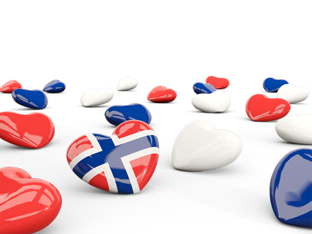 Hearts with flag. Download flag icon of Norway at PNG format
