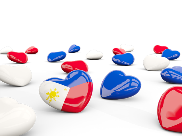 Hearts with flag. Download flag icon of Philippines at PNG format