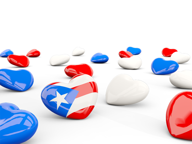 Hearts with flag. Download flag icon of Puerto Rico at PNG format