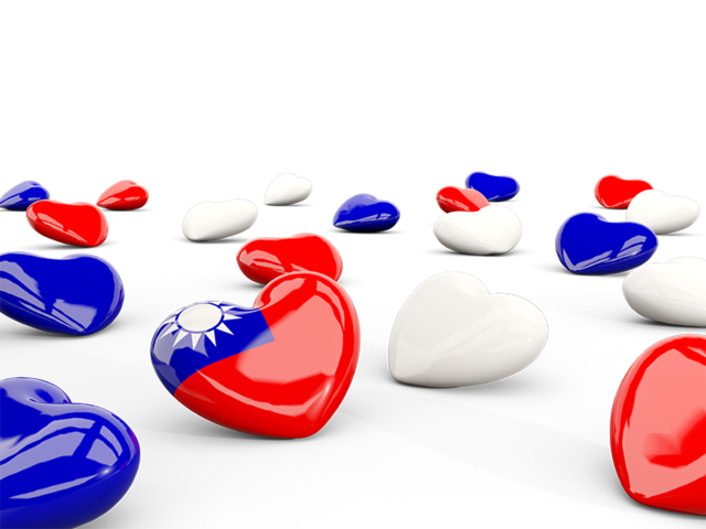 Hearts with flag. Download flag icon of Taiwan at PNG format