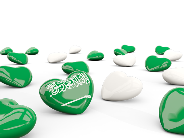 Hearts with flag. Download flag icon of Saudi Arabia at PNG format