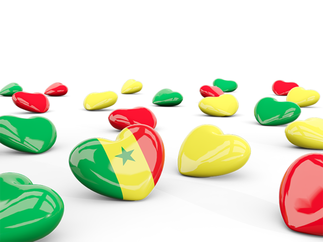 Hearts with flag. Download flag icon of Senegal at PNG format