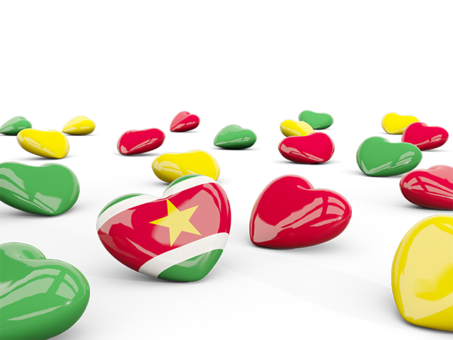 Hearts with flag. Download flag icon of Suriname at PNG format