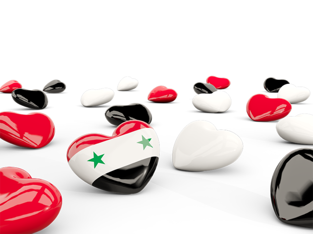 Hearts with flag. Download flag icon of Syria at PNG format