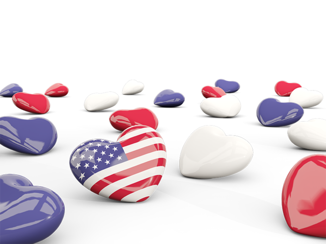 Hearts with flag. Download flag icon of United States of America at PNG format