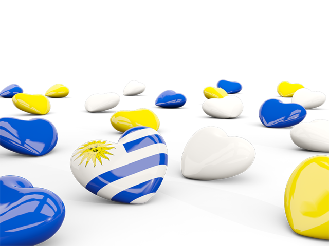 Hearts with flag. Download flag icon of Uruguay at PNG format
