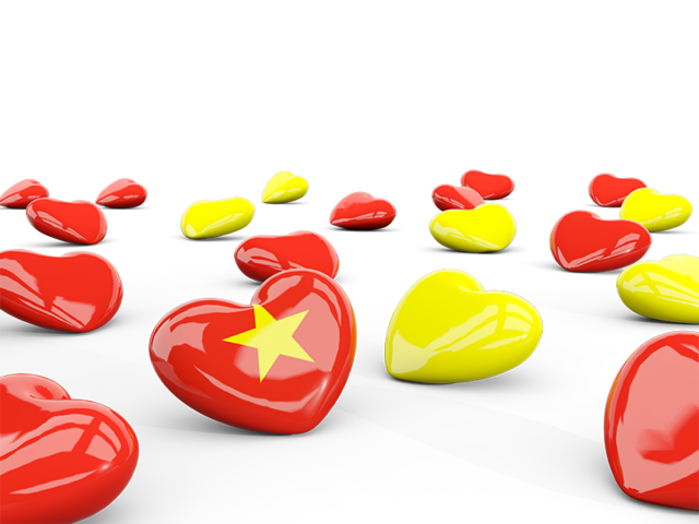 Hearts with flag. Download flag icon of Vietnam at PNG format